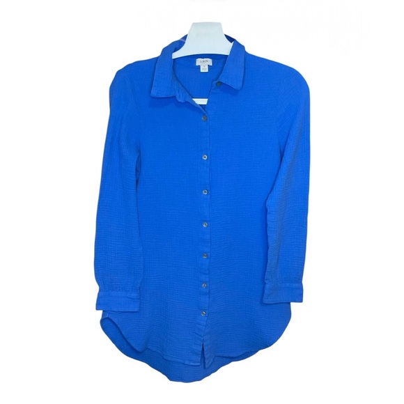 J. Crew Factory Gauze Button Down Beach Tunic Small - Picture 2 of 3